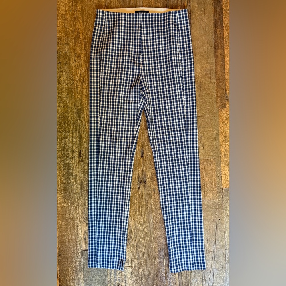 Ann Taylor Blue White Plaid Pants Size 2